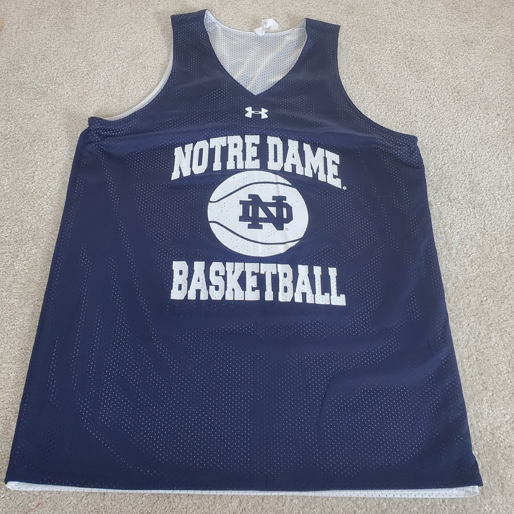 Under Armour Notre Dame Men's Basketball Jersey Size L Reversible Jersey